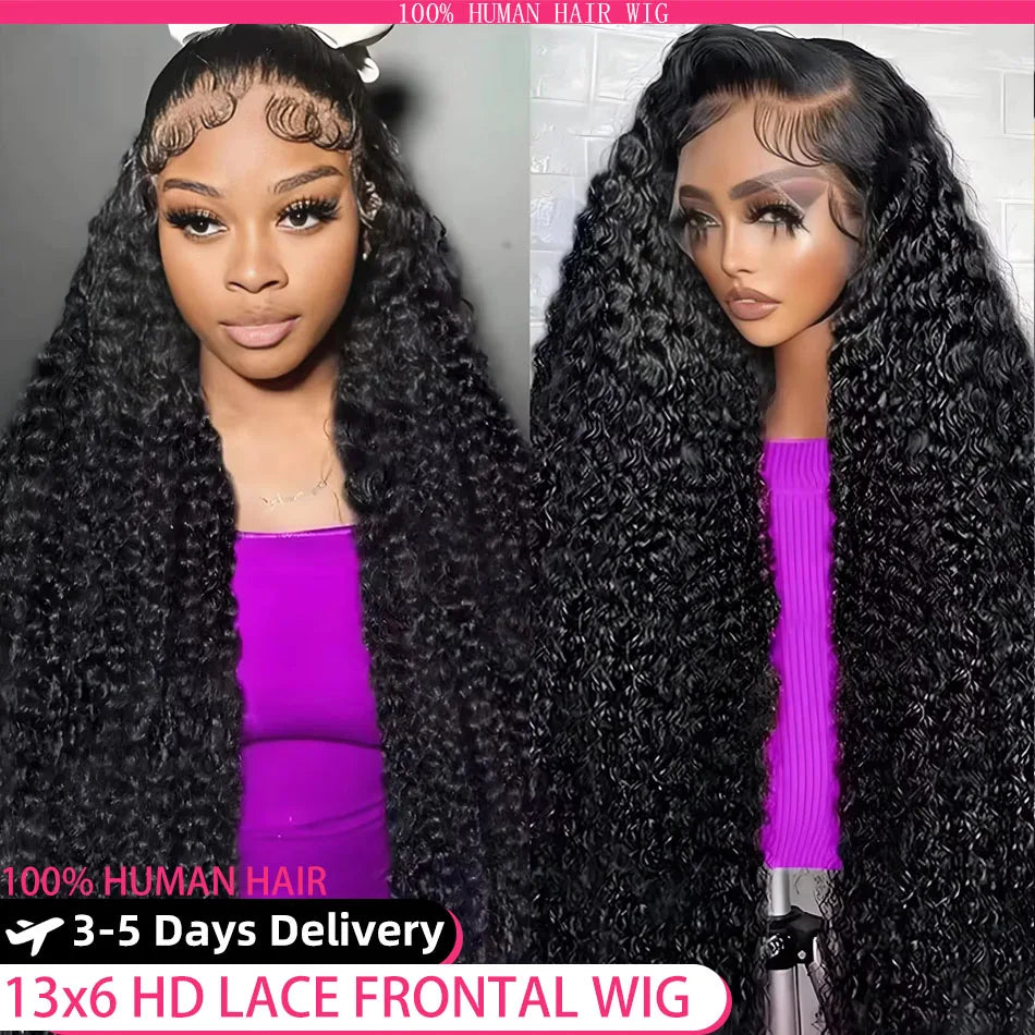 Deep Wave HD Lace frontal Wig-100% human Hair/ 13x6 &13x4/ 200% density