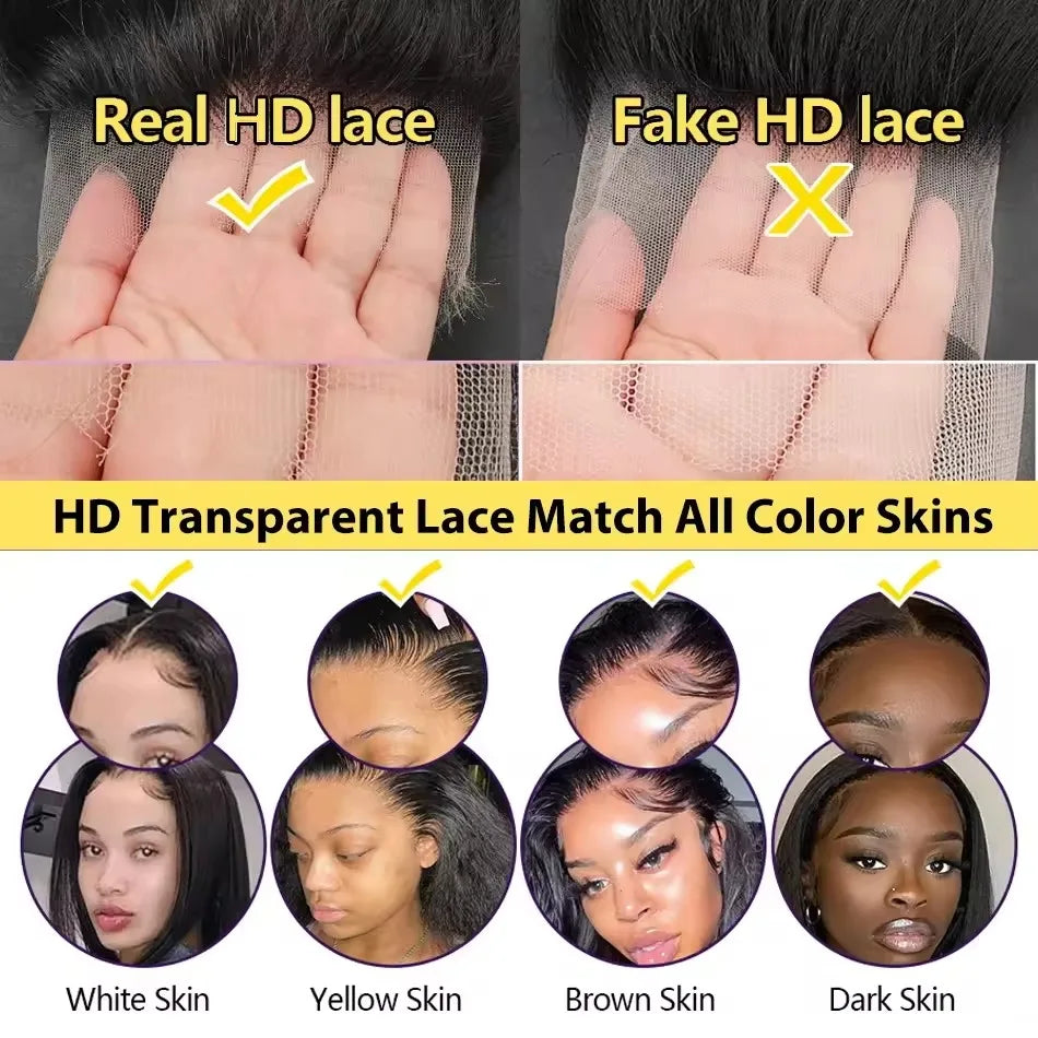 Deep Wave HD Lace frontal Wig-100% human Hair/ 13x6 &13x4/ 200% density